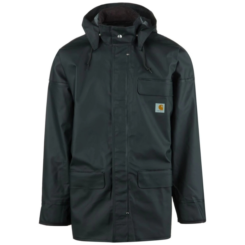 Carhartt Surrey PVC Waterproof Detachable Hood Rain Coat Dark Grey Men's Large